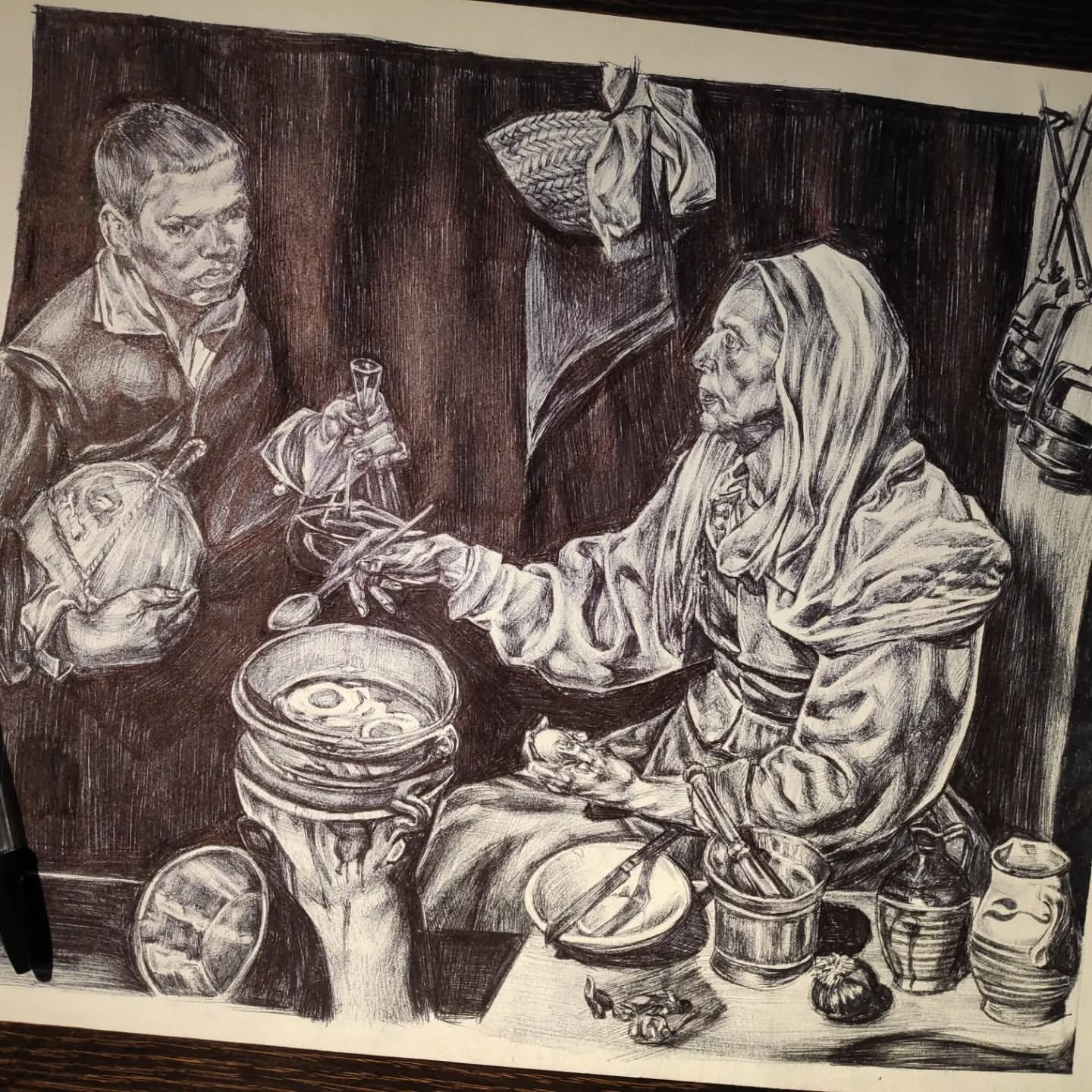 Vieja friendo huevos - Diego Velázquez